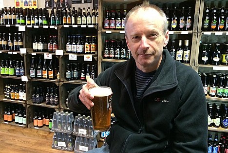 Clive Walker with a beer