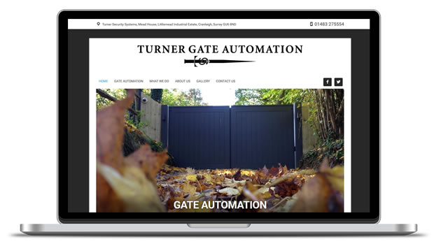 Screenshot of the Turner Gate Automation site