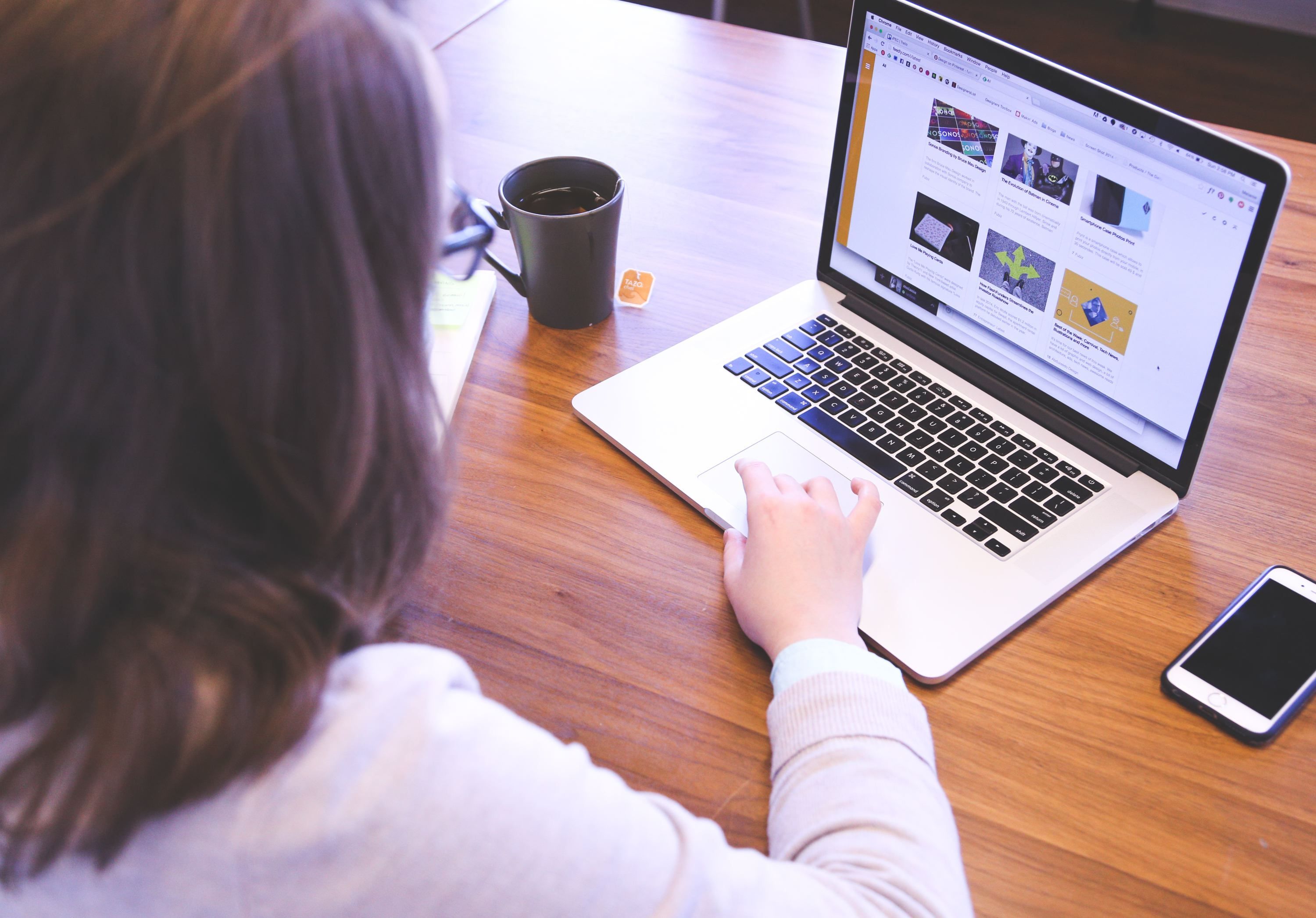 Working with a laptop